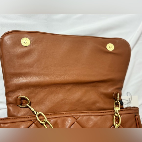 Jules Kae Lillian crossbody or clutch Purse, Butter soft Vegan leather camel - Picture 10 of 13
